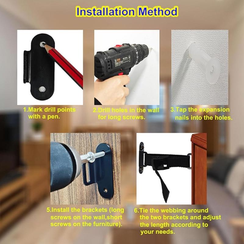 Adjustable Anti Fall Furniture - Earthquake Anchor Strap ulasan dan harga
