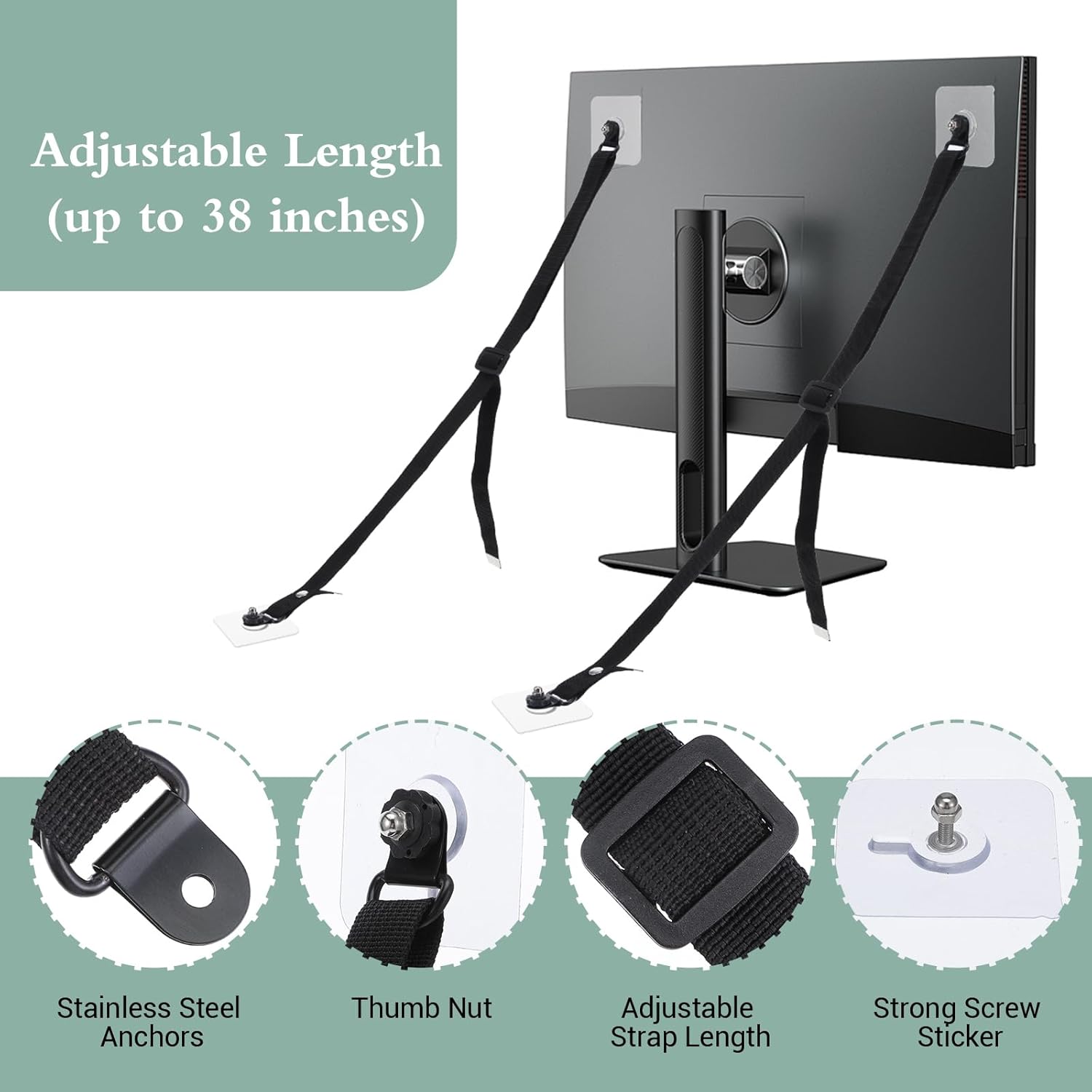 Adjustable TV Safety Straps, N - Earthquake Anchor Strap ulasan dan harga