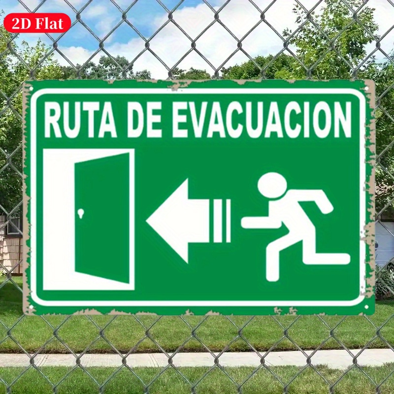 （2D Tin painting）Vintage Metal - Emergency Exit Sign ulasan dan harga