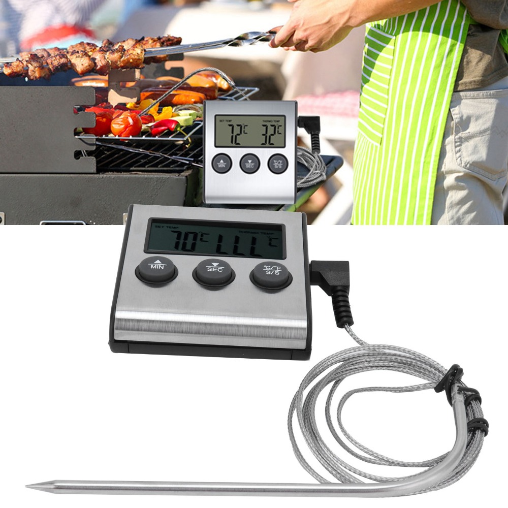 Silver Digital BBQ Meat Thermo - Pool Alarm Float ulasan dan harga