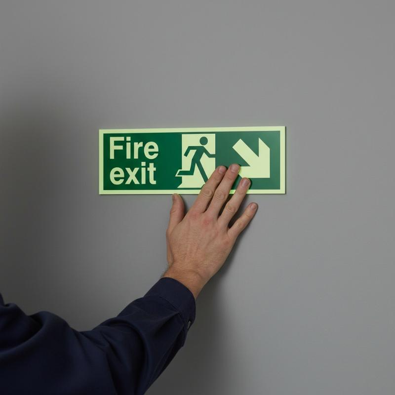 1 Sheet Glow-In-The-Dark Safet - Emergency Exit Sign ulasan dan harga