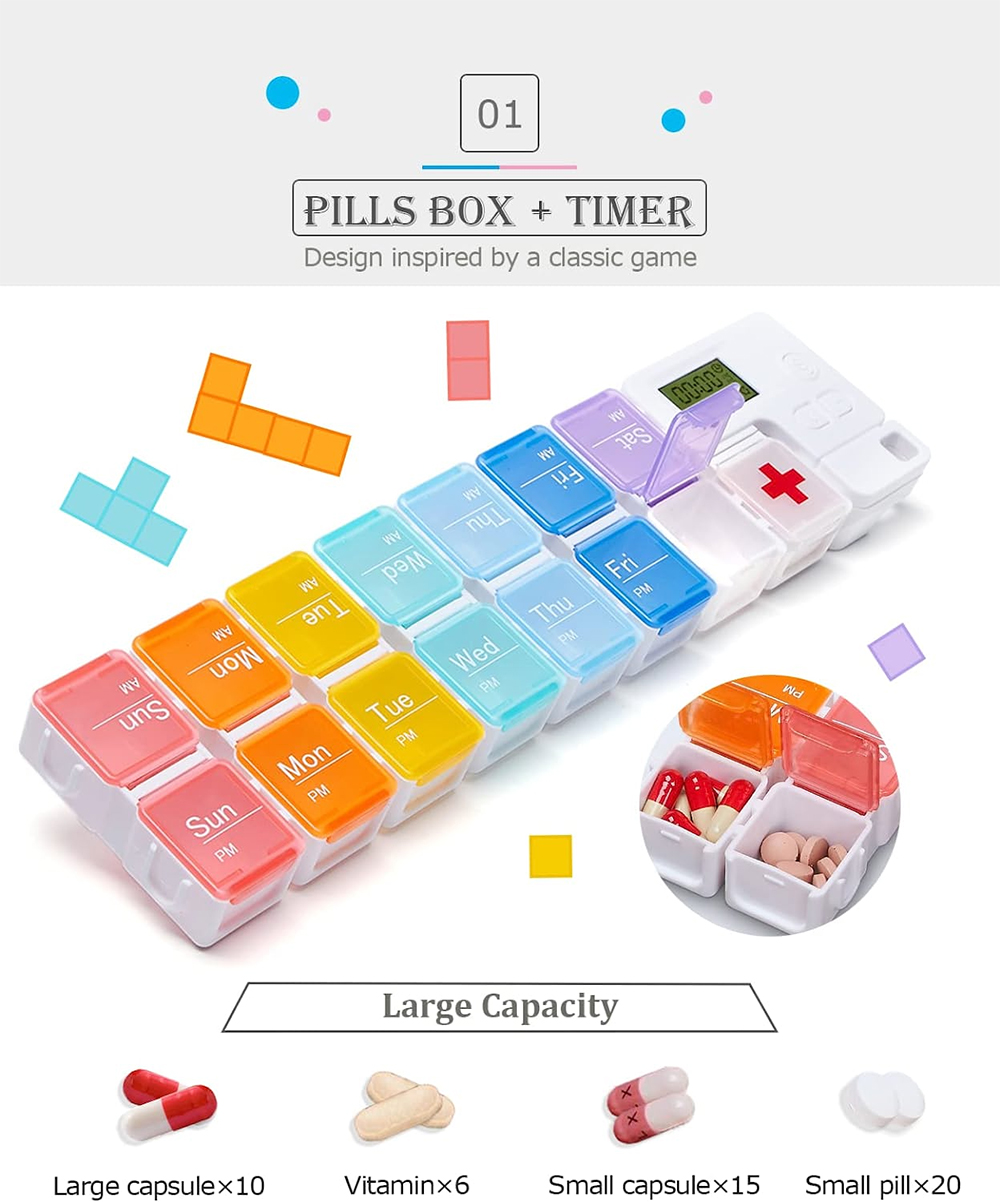 7-Day Pill Organizer with Medi - Medicine Cabinet Lock ulasan dan harga