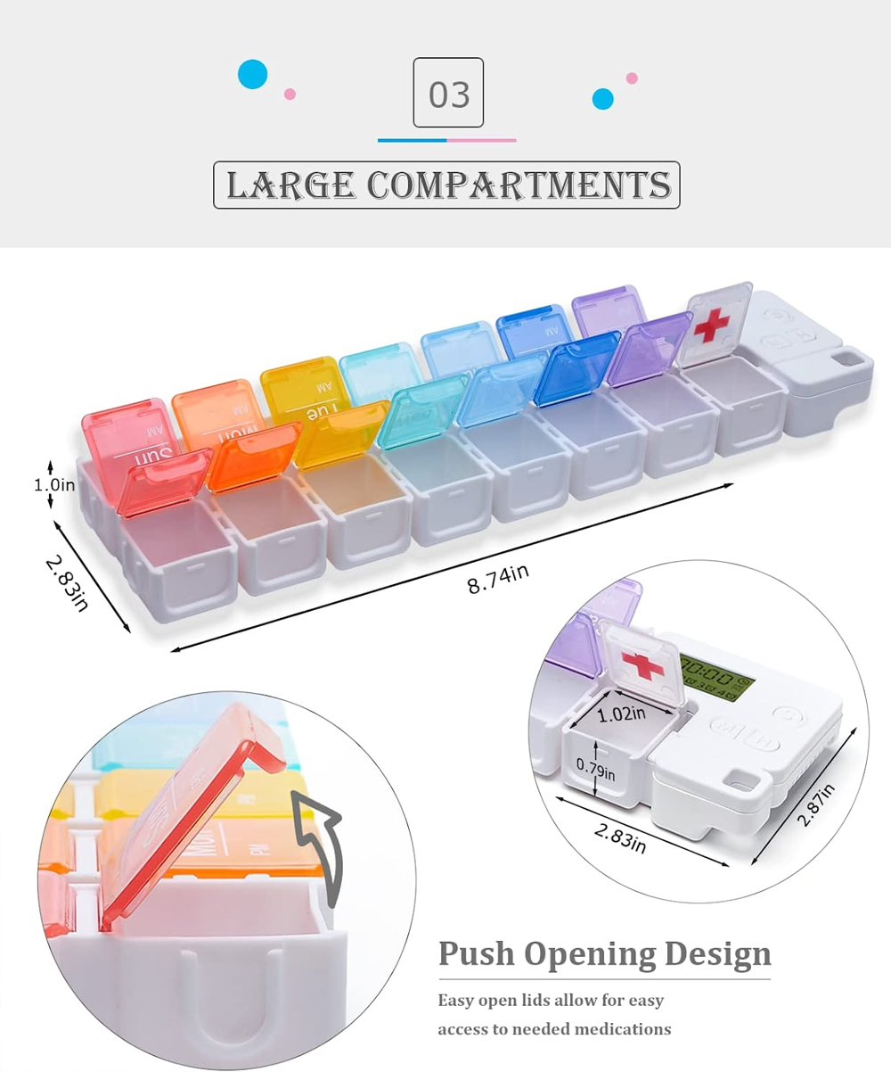 7-Day Pill Organizer with Medi - Medicine Cabinet Lock ulasan dan harga