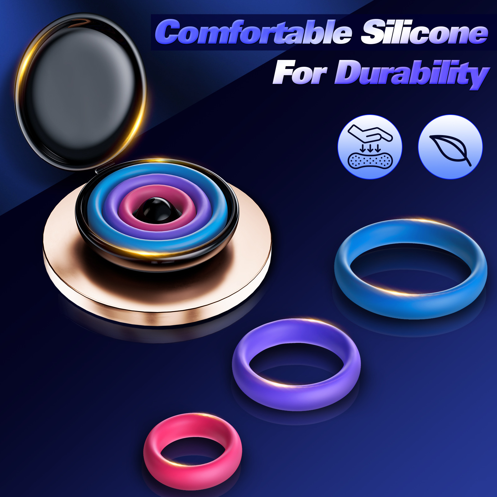 3pcs Silicone Cock Ring With P - Medicine Cabinet Lock ulasan dan harga